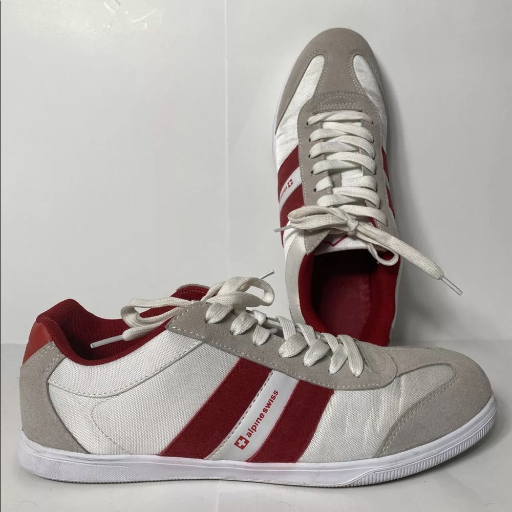 Alpine Swiss Mens 11 Haris Retro Striped Sneaker